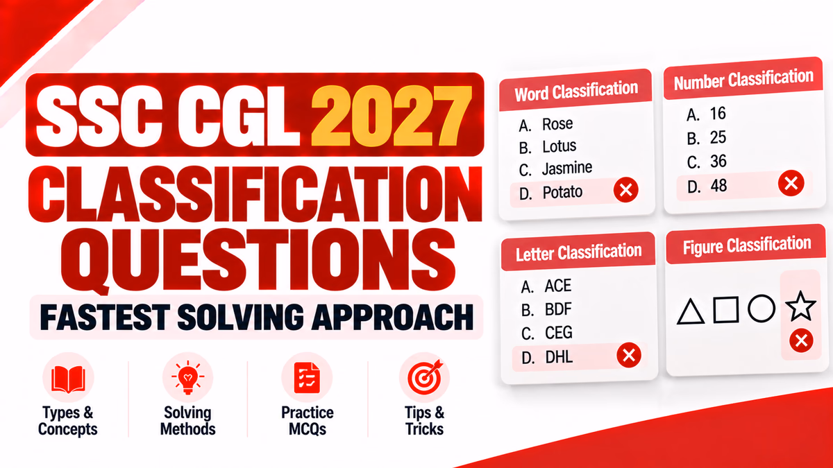 SSC CGL 2027 Classification Questions: Fastest Solving Approach